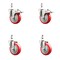 Service Caster 4 Inch 316SS Red Polyurethane 10mm Threaded Stem Caster Lock Brake, 2PK SS316TSTTL20S414-PPUB-RED-M1015-2-S2 - alternate 1